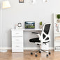 Birou modern cu 3 Sertare si Rafturi in Lemn Alb 120x49x72cm