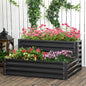 Jardinieră pentru Cultivare Înălțată pe 2 Niveluri, Structură din Oțel, Spațiu Depozitare Inferior, 120x101x58 cm, Gri Închis