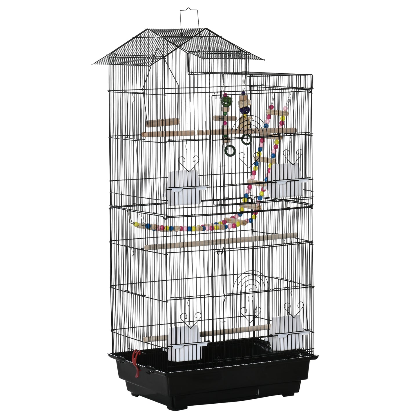 Colivie pentru Pasari cu Scarita, 46x36x100 cm, Neagra