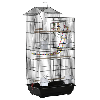 Colivie pentru Pasari cu Scarita, 46x36x100 cm, Neagra