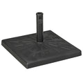Suport de baza din rasina 19kg pentru umbrela de gradina, Greutati patrate pentru suportul pentru umbrele de exterior de pe piata pentru stalpi de Φ32mm, Φ38mm si Φ48mm, negru