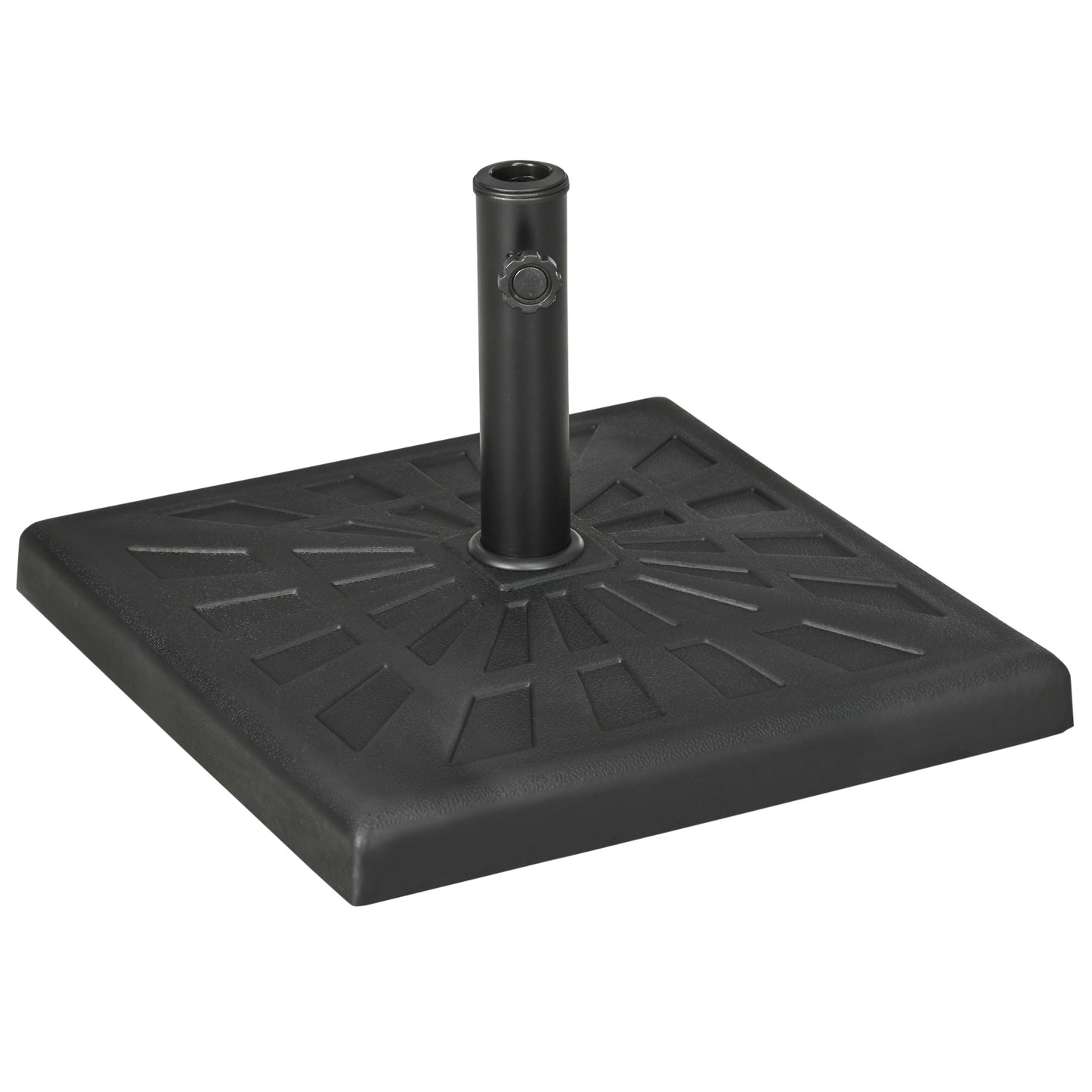 Suport de baza din rasina 19kg pentru umbrela de gradina, Greutati patrate pentru suportul pentru umbrele de exterior de pe piata pentru stalpi de Φ32mm, Φ38mm si Φ48mm, negru