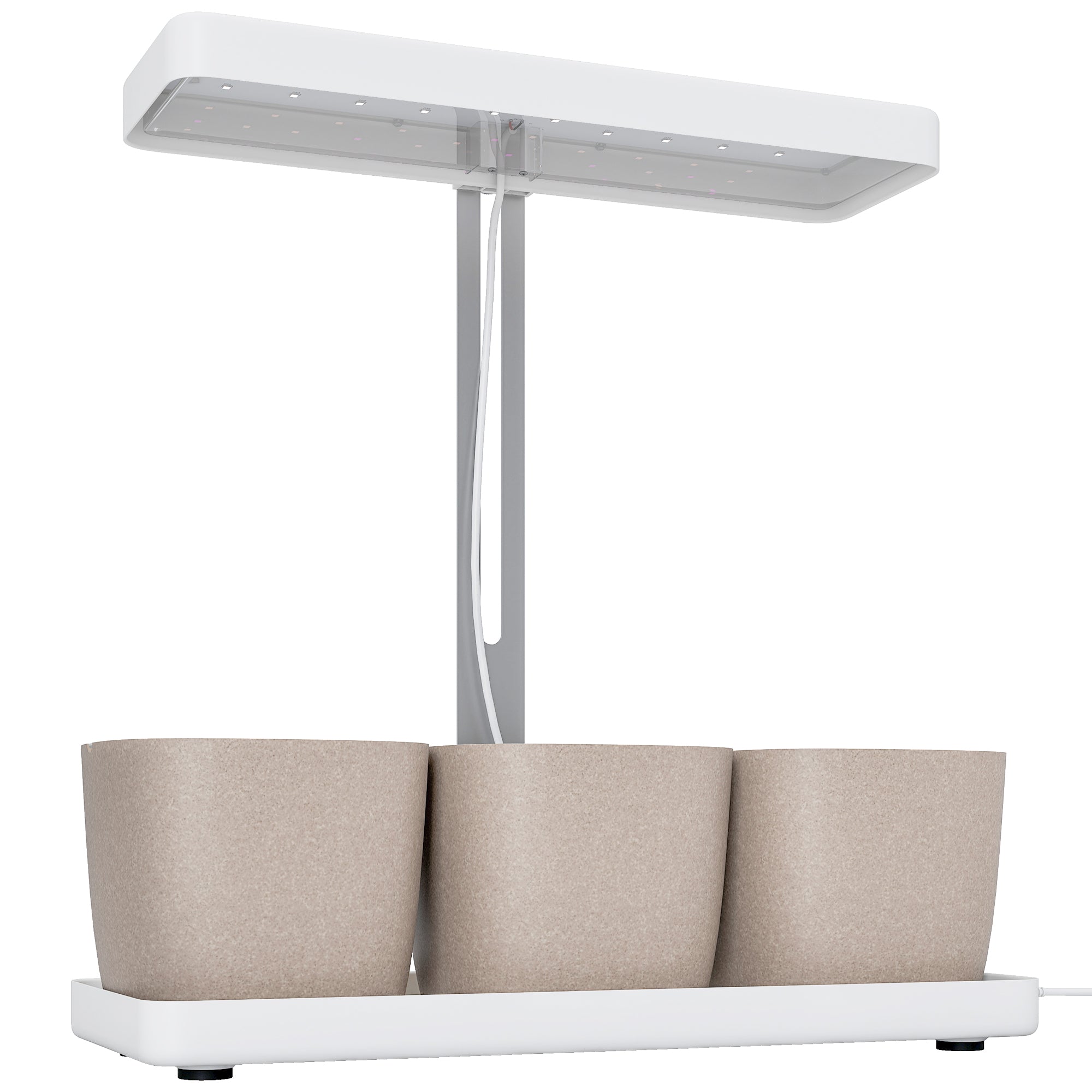 Lampă pentru Plante cu 42 de Lumini LED și 3 Vase 45x18.8x47.8 cm Alb