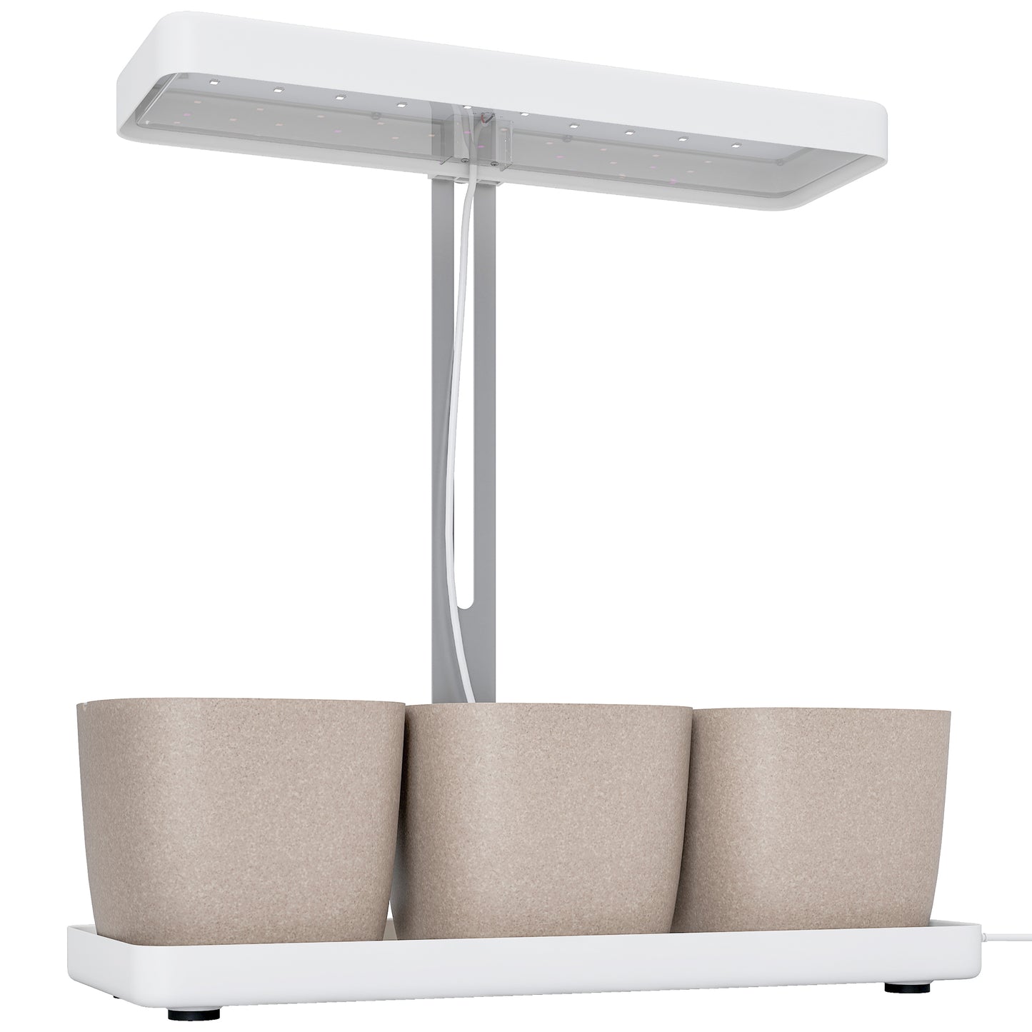 Lampă pentru Plante cu 42 de Lumini LED și 3 Vase 45x18.8x47.8 cm Alb