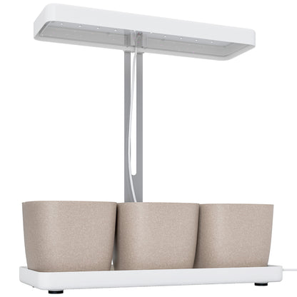 Lampă pentru Plante cu 42 de Lumini LED și 3 Vase 45x18.8x47.8 cm Alb