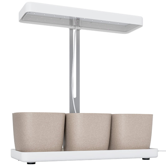 Lampă pentru Plante cu 42 de Lumini LED și 3 Vase 45x18.8x47.8 cm Alb