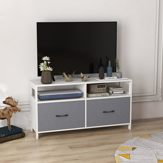Suport Dulap TV pentru Televizoare de pana la 45”, Centru de Divertisment cu Sertare Pliabile si Rafturi de Depozitare pentru Camera de Zi, Dormitor