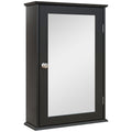 Mobilier de Baie Dulap Suspendat cu Oglindă 41x14x60cm Negru