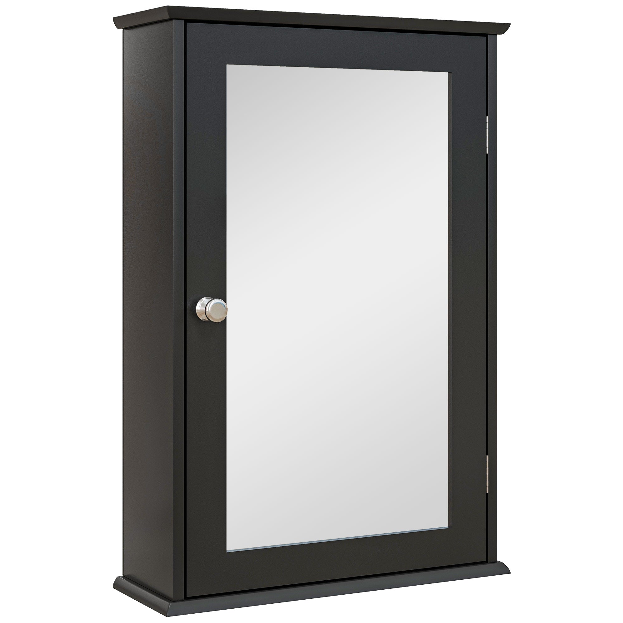Mobilier de Baie Dulap Suspendat cu Oglindă 41x14x60cm Negru