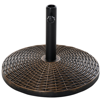 Baza Rotunda pentru Umbrela de Soare din Plastic cu Efect de Ratan 25 kg pentru Stalpi de 35 mm, 38 mm, 48 mm