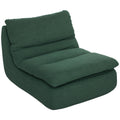 Scaun de podea modern și tapițat din material textil cu efect de catifea verde și spumă, 82x103x75 cm
