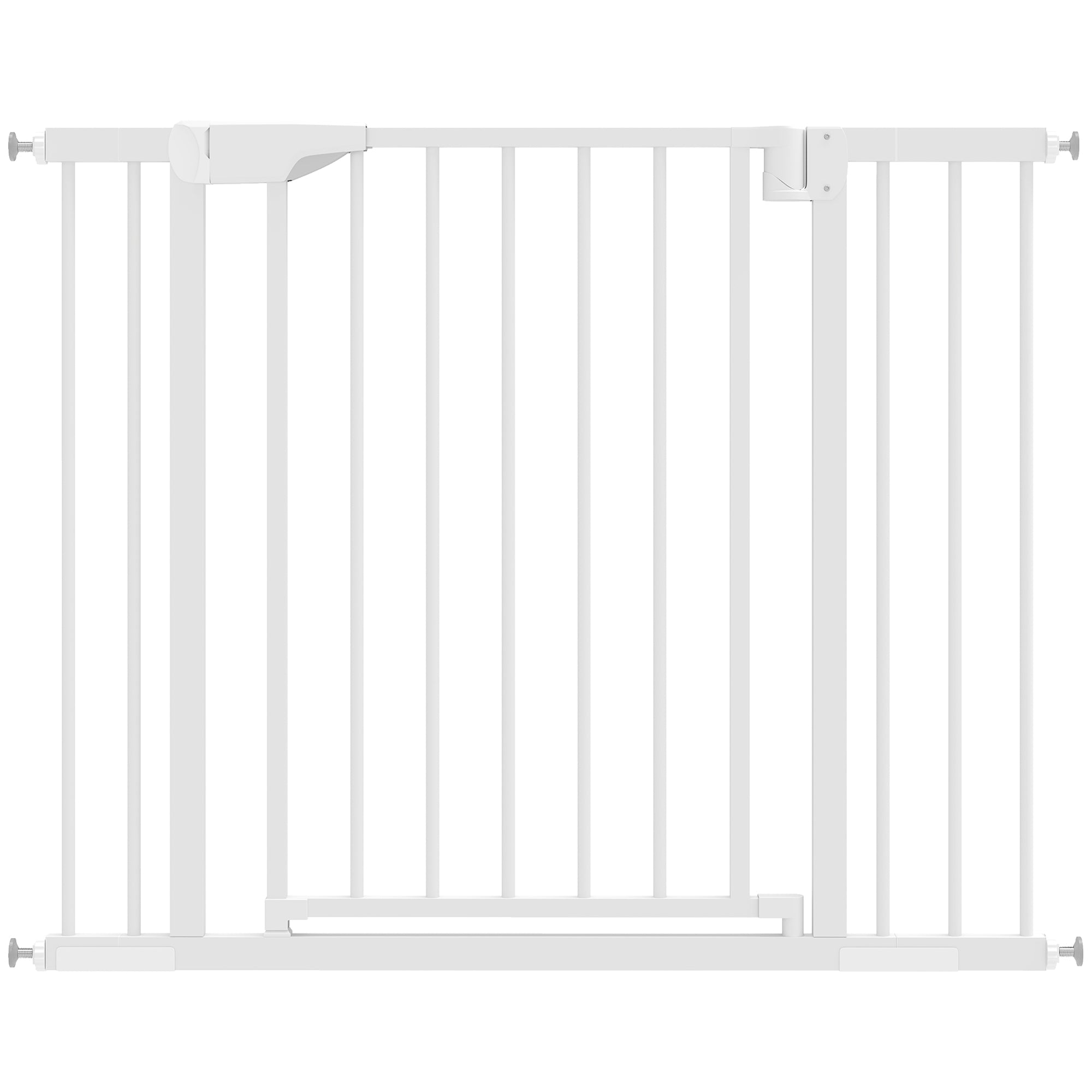 Poartă de Siguranță pentru Copii și Câini, Extensibilă 76-102 cm, Înaltă 76 cm, Poartă Automată, Montare prin Presiune fără Găuri, Alb