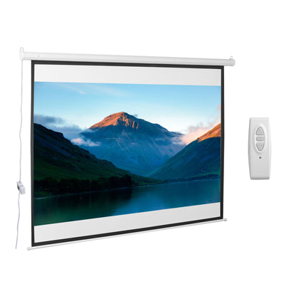 Ecran proiectie retractabil 100inch, Motorizat, Alb, Pentru Home Cinema