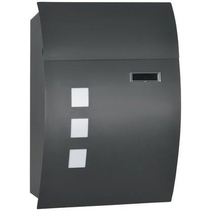 Cutie Postala Curbata din Otel Zincat cu 3 Fante si 2 Chei de Securitate incluse, 45x10x32 cm, Gri