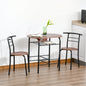 Set de Pranz 3 Piese Masa cu 2 Scaune Maro Lemn si Negru