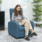 Fotoliu Relax Reclinabil Manual cu Suport pentru Picioare și Tapițerie din Țesătură, Albastru
