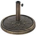 Bază pentru umbrelă de 12 kg cu manivelă integrată, din rășină, metal și ciment, Ø46x34 cm, bronz