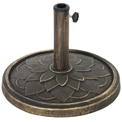 Bază pentru umbrelă de 12 kg cu manivelă integrată, din rășină, metal și ciment, Ø46x34 cm, bronz