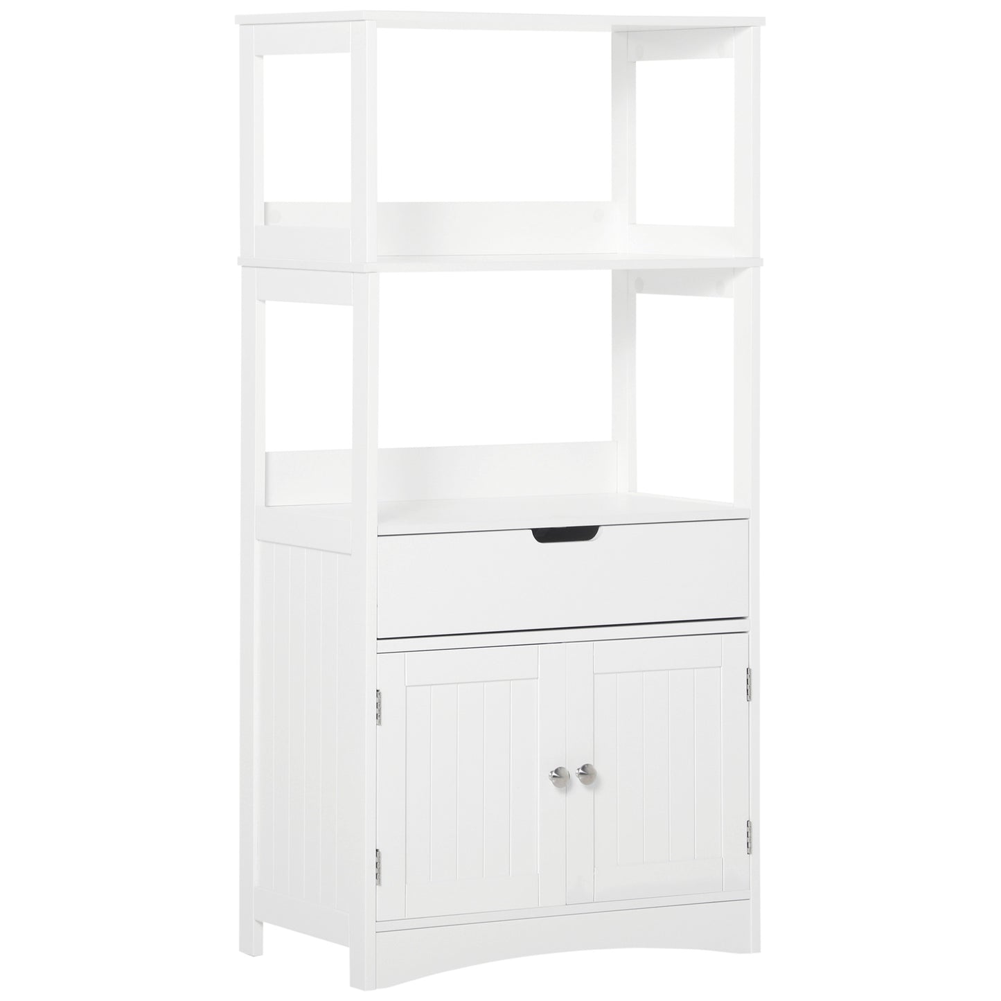 Dulap multifunctional cu rafturi, MDF, 60x33x122.5 cm, Alb