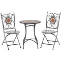 Mobilier Gradina 3 Piese – 2 Scaune & Masa Mozaic Metalica