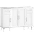 Comodă Buffet Elegantă cu 2 Sertare și 3 Dulapuri cu Rafturi Reglabile, din Lemn, 120x38x86 cm, Alb
