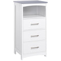 Dulapior Baie Alb – 3 Sertare & Raft Deschis, MDF 40×33×80 cm