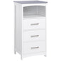 Dulapior Baie Alb – 3 Sertare & Raft Deschis, MDF 40×33×80 cm