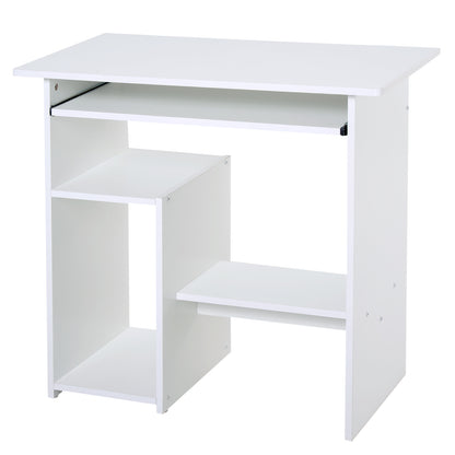 birou ergonomic, 80x45x75cm, PAL/metal, alb