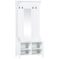 mobilier hol, cuier si oglinda, 80x40x170cm, alb