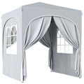 Pavilion pliabil 2x2 m, reglabil, cu 4 pereți laterali, din metal și țesătură Oxford gri deschis