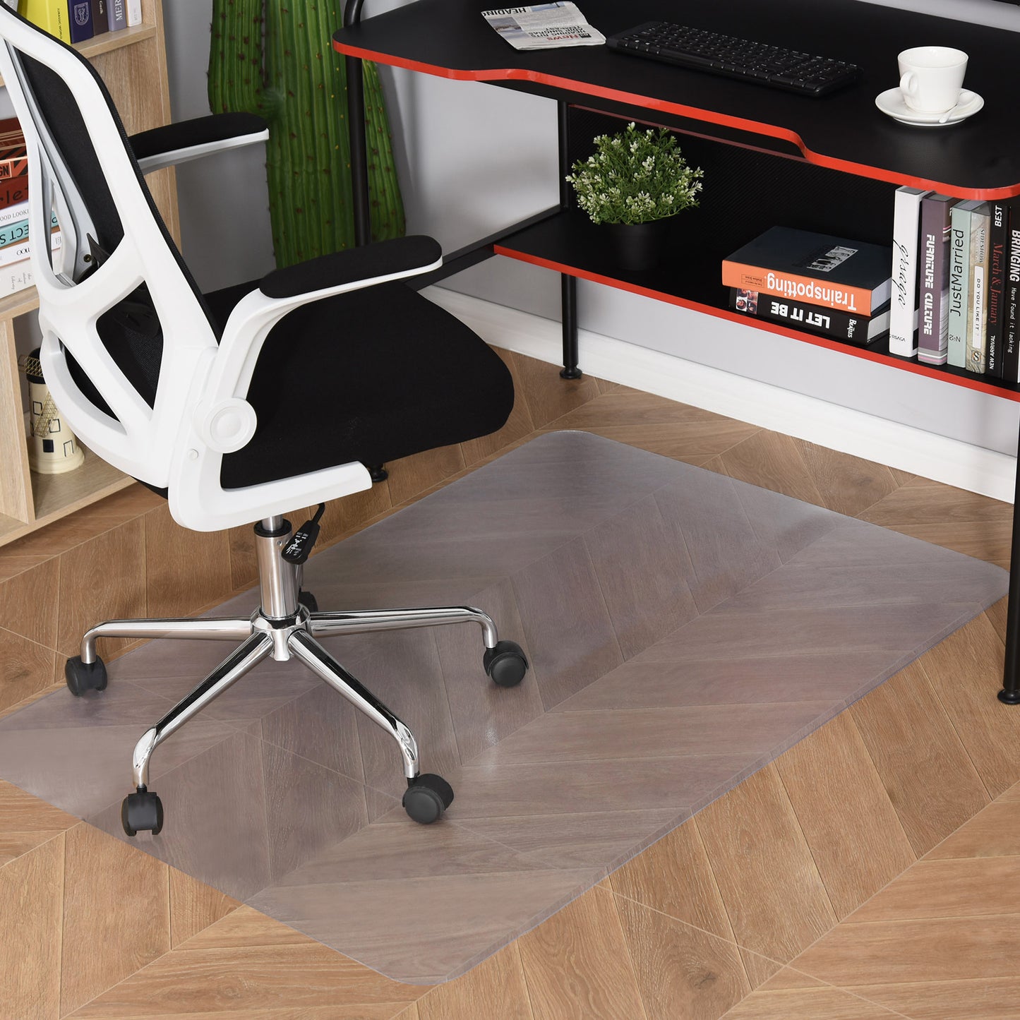 Tăviță pentru Scaun Birou Protecție Pardoseală Antiderapantă din Plastic, 90x120 cm, Transparent