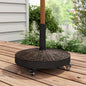 Bază pentru Umbrelă de Grădină Rotundă cu 4 Roți și Frâne, din Oțel și Rășină, Ø52x41 cm, Bronz și Negru