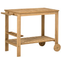 Cărucior de Servire pentru Grădină din Lemn de Brad, Cărucior cu Rafturi și Suport pentru Sticle, 95x47x74 cm, Natural