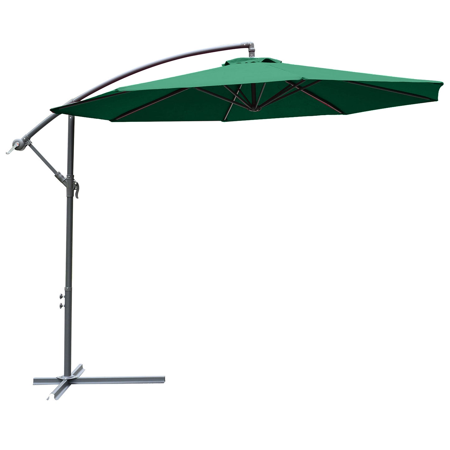 Umbrela laterala din metal, verde, 3m