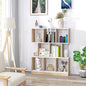 Biblioteca 100×27×124 cm – Lemn Stejar & Alb cu 8 Rafturi