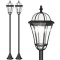 Set 2 Lampi Solare de Gradina, Lumini de Exterior Solare cu 2 LED, Aprindere Automata si Durata 6 Ore, Negru